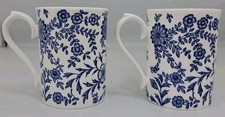 2 x Roy Kirkham English fine bone China mugs Old English blue