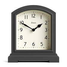 Jones® - Tavern mantel clock grey classic Arabic quartz modern design shelf