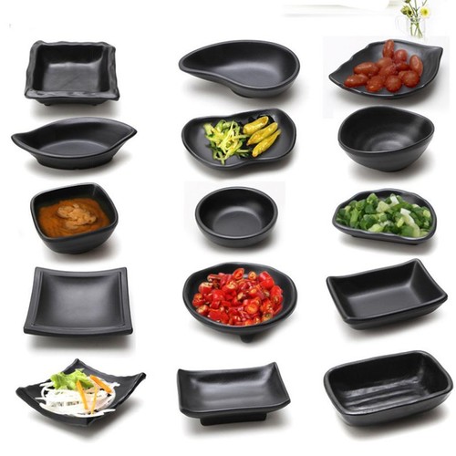 Black melamine butter dish - melamine,