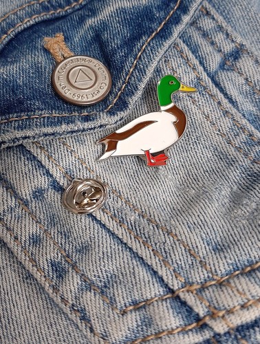 Mallard duck bird lapel pin - bird,