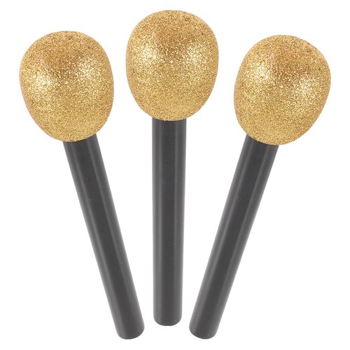 3pcs glitter microphone - glitter, fake