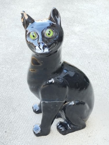Black cat ceramic - ceramic, galle