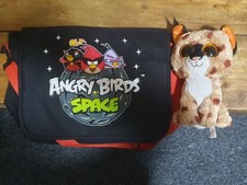 Angry Birds Space Black Messenger Cross Shoulder Bag & TY Buckwheat Plush