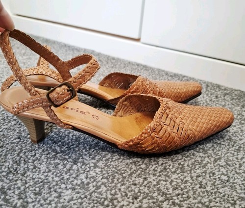 Tamaris leather woven kitten - tamaris,
