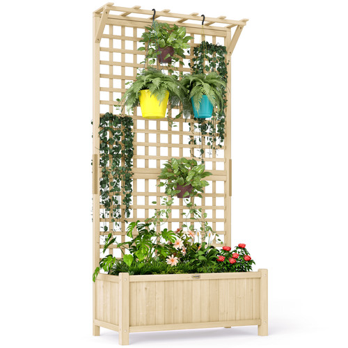Outsunny wood planter with - wood,