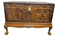 Carved Wooden Trunk, Intricate