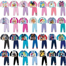 Boys Girls Kids Baby Toddler Teenage Long Sleeve Character Pyjamas pjs 1-12 Yrs