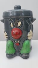 VINTAGE  1980s CERAMIC DUSTY BIN MONEY BOX TED ROGERS 3-2-1 