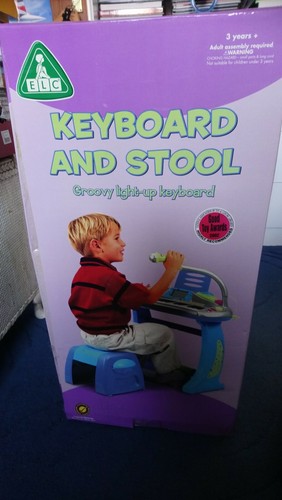 Children keyboard and stool - and,
