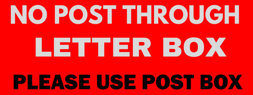 Post through letter box - no,