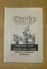 Clarke CL430 & CL500M Lathe manual  (Worldwide PDF download link)