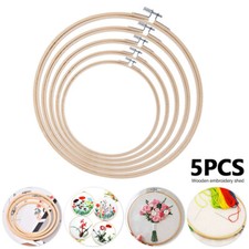 5pcs/Set 15/18/20/23/36cm Wooden Embroidery Hoops Frame Set Bamboo Embroidery