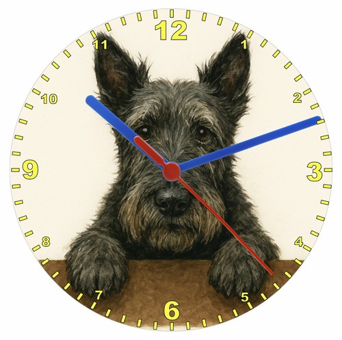 Quartz clock scottish terrier - clock,,