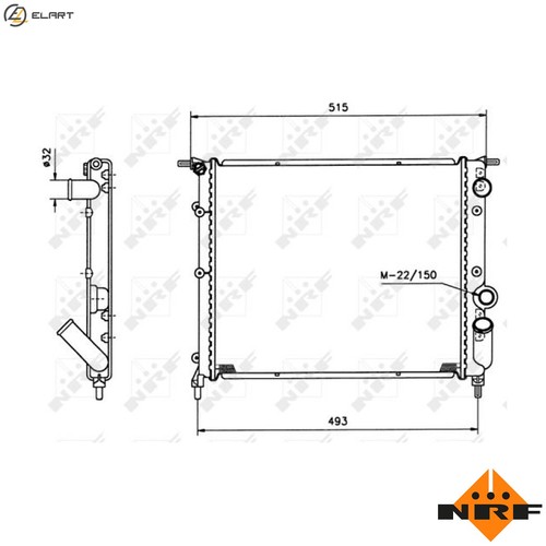 Radiator engine cooling - radiator, 516259