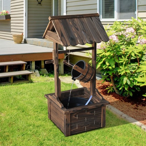 Outdoor wooden wishing - wishing, well