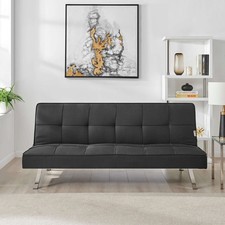 Black sofa bed seater click - black,