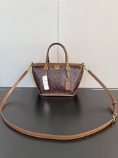 Coach Small Signature Canvas Taxi Tote 21 Brown Tan Leather Crossbody CCD94 NWT