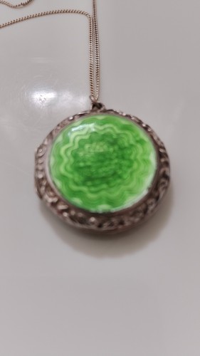 Antique 925 green guilloche - 925,