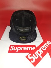 New Era Supreme World Famous Velvet Black cap, Very Rare, Size 7 1/4, Unisex