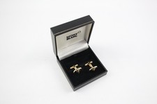Montblanc Cufflinks Gold Tone Enamel Boxed Signed Branded