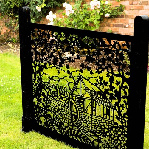 Garden metal fence water - metal,
