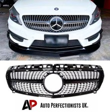 Mercedes A Class W176 Gloss Black Front DIAMOND AMG Style Grille Grill 13-15
