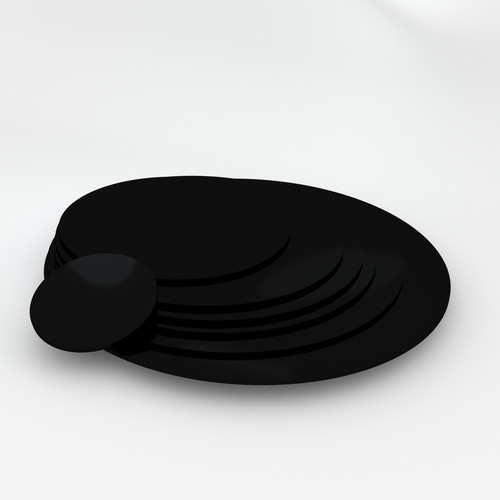 Black gloss plastic - black, laser