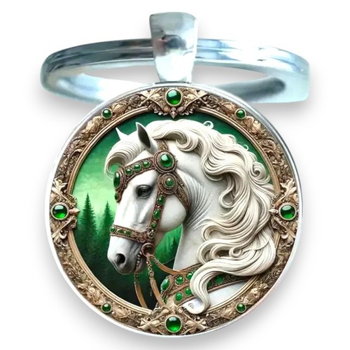 Horse portrait keyring ornate - portrait,