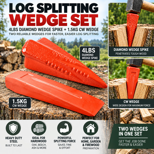 Log splitting wedge set - log, 4lbs