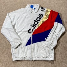Adidas Originals Tracksuit Top Mens Large White Trefoil Shell Track Jacket
