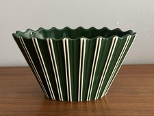 Vintage SylvaC 2180 Jardiniere Raphique Range Ceramic 1950's 17.5cm Green Stripe