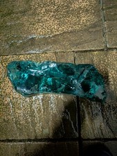 “Long Aqua Green Slag Glass