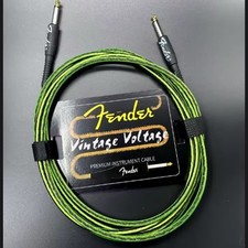 Fender Vintage Voltage Guitar Bass Lead cable 3 metre 10ft Green and Black
