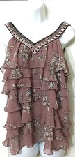 BNWT STUNNING RUFFLE BEADED STRAPPY CHIFFON TOP "SIGNATURE BY NEXT" SIZE 12 £45