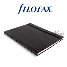 Filofax A4 Size Refillable "Leather-Look" Ruled Notebook - Black 115022
