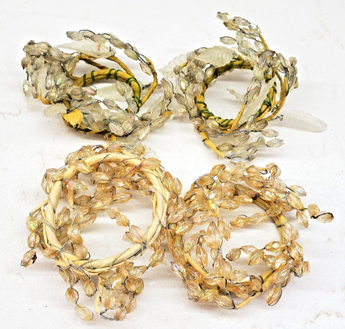 Beaded crystal napkin rings - crystal,
