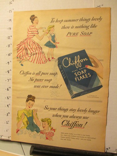 Newspaper 1947 chiffon soap - ad,
