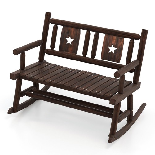 Outdoor carbonized seat wood - outdoor, 2-seat