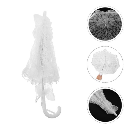 White lace umbrella - white,