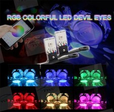 2Pcs/Lot RGB Blueteeth APP Demon Eye Car Headlight Bulb Kit LED Background Lamp