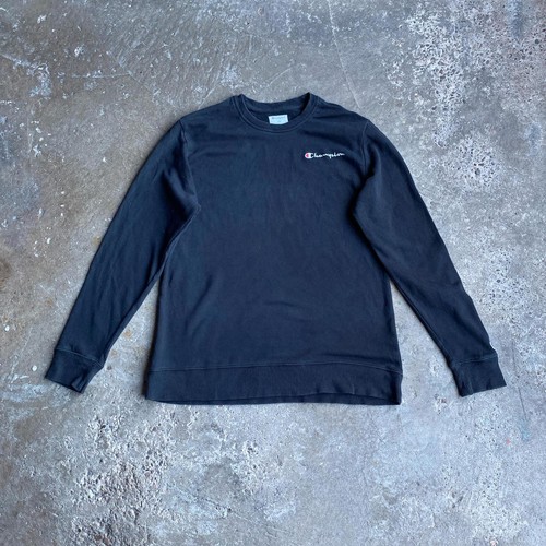 Black champion logo sweatshirt - black,