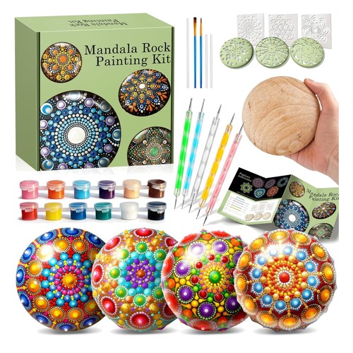 Mandala rock painting - painting,