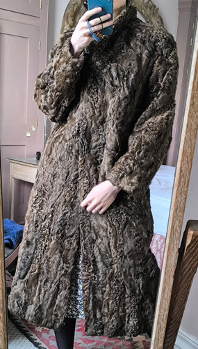 True vintage brown real lamb - vintage,
