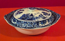 Olde Alton Ware Tureen with Lid Blue White Pottery Vintage English