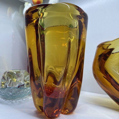 Whitefriars glass amber twist - glass,