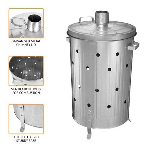 90l galvanized incinerator - galvanized,