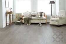 SAMPLE: Engineered Oak Paloma Grey Piccolo Lacquered Wood Flooring - 14x2.5x130m