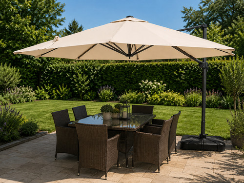 Beige cantilever parasol - xl,