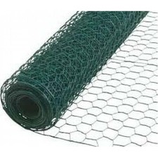 PVC Coated Chicken Wire Rabbit Mesh Green Fencing Aviary Fence 25M  2 widths