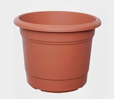Terracotta Milano Round Plastic Plant Pot 35cm Flower Pots Home Garden Lawn
